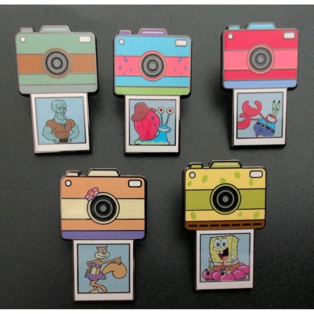 Collectible Pin:  Hot Topic (Camera) - SpongeBob SquarePants - Lot Of 5 - New